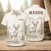 Personalized Deer Hunting Hawaiian Shirt, Unisex Short Sleeve Outdoorsman Graphic, Custom Name Summer Button Down - Style 4