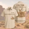 Personalized Deer Hunting Hawaiian Shirt, Unisex Short Sleeve Outdoorsman Graphic, Custom Name Summer Button Down - Style 6