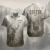 Personalized Deer Hunting Hawaiian Shirt, Unisex Short Sleeve Rustic Wildlife Design, Custom Name Summer Button Down - Style 5