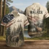 Personalized Deer Hunting Hawaiian Shirt, Unisex Short Sleeve Rustic Wildlife Design, Custom Name Summer Button Down - Style 8