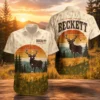Personalized Deer Hunting Hawaiian Shirt, Unisex Short Sleeve Wildlife Forest Print, Custom Name Summer Button Down - Style 2