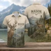 Personalized Deer Hunting Hawaiian Shirt, Unisex Vintage Forest Wildlife Gift, Custom Summer Short Sleeve Beach Shirt - Style 3
