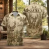 Personalized Deer Hunting Hawaiian Shirt, Unisex Vintage Forest Wildlife Gift, Custom Summer Short Sleeve Beach Shirt - Style 4
