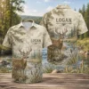 Personalized Deer Hunting Hawaiian Shirt, Unisex Vintage Forest Wildlife Gift, Custom Summer Short Sleeve Beach Shirt - Style 5