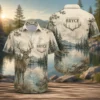 Personalized Deer Hunting Hawaiian Shirt, Unisex Vintage Forest Wildlife Gift, Custom Summer Short Sleeve Beach Shirt - Style 8