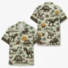 Personalized Dinosaur Summer Beach Aloha Hawaiian Shirt For Men And Women, Short Sleeve Funny Prehistoric Animal Island Vacation, Custom Name Button Down - Style 5