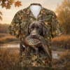 Personalized Duck Hunting Dog Hawaiian Shirt For Men, Short Sleeve Woodland Wildlife Print, Custom Name Summer Button Down - Style 5