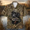Personalized Duck Hunting Dog Hawaiian Shirt For Men, Short Sleeve Woodland Wildlife Print, Custom Name Summer Button Down - Style 8
