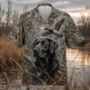 Personalized Duck Hunting Dog Hawaiian Shirt For Men, Short Sleeve Woodland Wildlife Print, Custom Name Summer Button Down - Style 9