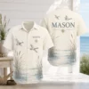 Personalized Duck Hunting Hawaiian Shirt For Men And Women, Short Sleeve Calm Wildlife Print, Custom Name Summer Button Down - Style 1
