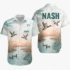 Personalized Duck Hunting Hawaiian Shirt For Men And Women, Short Sleeve Marshland Wildlife Print, Custom Name Summer Button Down - Style 10