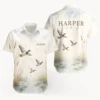 Personalized Duck Hunting Hawaiian Shirt For Men And Women, Short Sleeve Serene Wildlife Print, Custom Name Summer Button Down - Style 1