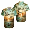 Personalized Duck Hunting Hawaiian Shirt For Men And Women, Short Sleeve Sunset Waterfowl Print, Custom Name Summer Button Down - Style 2