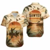 Personalized Duck Hunting Hawaiian Shirt For Men And Women, Short Sleeve Sunset Waterfowl Print, Custom Name Summer Button Down - Style 4