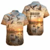 Personalized Duck Hunting Hawaiian Shirt For Men And Women, Short Sleeve Sunset Waterfowl Print, Custom Name Summer Button Down - Style 8