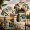 Personalized Duck Hunting Hawaiian Shirt For Men And Women, Short Sleeve Waterfowl Wildlife Print, Custom Name Summer Button Down - Style 2