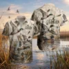 Personalized Duck Hunting Hawaiian Shirt For Men And Women, Short Sleeve Waterfowl Wildlife Print, Custom Name Summer Button Down - Style 8