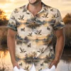 Personalized Duck Hunting Hawaiian Shirt For Men, Short Sleeve Scenic Wildlife Print, Custom Name Summer Button Down - Style 5