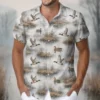 Personalized Duck Hunting Hawaiian Shirt For Men, Short Sleeve Scenic Wildlife Print, Custom Name Summer Button Down - Style 6