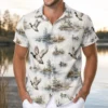 Personalized Duck Hunting Hawaiian Shirt For Men, Short Sleeve Scenic Wildlife Print, Custom Name Summer Button Down - Style 8