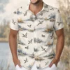 Personalized Duck Hunting Hawaiian Shirt For Men, Short Sleeve Scenic Wildlife Print, Custom Name Summer Button Down - Style 9