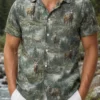 Personalized Elk Hunting Hawaiian Shirt For Men, Short Sleeve Wilderness Forest, Custom Name Summer Button Down - Style 10