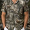 Personalized Elk Hunting Hawaiian Shirt For Men, Short Sleeve Wilderness Forest, Custom Name Summer Button Down - Style 2