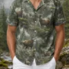 Personalized Elk Hunting Hawaiian Shirt For Men, Short Sleeve Wilderness Forest, Custom Name Summer Button Down - Style 3