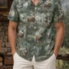 Personalized Elk Hunting Hawaiian Shirt For Men, Short Sleeve Wilderness Forest, Custom Name Summer Button Down - Style 4