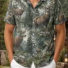 Personalized Elk Hunting Hawaiian Shirt For Men, Short Sleeve Wilderness Forest, Custom Name Summer Button Down - Style 9