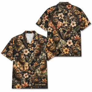 Personalized Gorilla Monkey Tropical Jungle Beach Aloha Hawaiian Shirt For Men And Women, Short Sleeve Funny Wildlife, Custom Name Button Down - Style 2