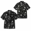 Personalized Gothic Skull Hawaiian Shirt, Spooky Skeleton Bones Aloha Shirt, Custom Name Festival Party Shirt For Men And Women - Style 1