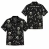 Personalized Gothic Skull Hawaiian Shirt, Spooky Skeleton Bones Aloha Shirt, Custom Name Festival Party Shirt For Men And Women - Style 10