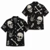Personalized Gothic Skull Hawaiian Shirt, Spooky Skeleton Bones Aloha Shirt, Custom Name Festival Party Shirt For Men And Women - Style 3