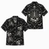 Personalized Gothic Skull Hawaiian Shirt, Spooky Skeleton Bones Aloha Shirt, Custom Name Festival Party Shirt For Men And Women - Style 5