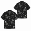 Personalized Gothic Skull Hawaiian Shirt, Spooky Skeleton Bones Aloha Shirt, Custom Name Festival Party Shirt For Men And Women - Style 7