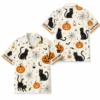 Personalized Halloween Black Cat Hawaiian Shirt, Cute Spooky Pumpkin Aloha Shirt, Custom Name Festival Party Shirt For Men And Women - Style 2