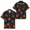 Personalized Halloween Ghost Hawaiian Shirt, Cute Spooky Pumpkin Aloha Shirt, Custom Name Festival Party Shirt For Men And Women - Style 4