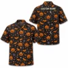 Personalized Halloween Pumpkin Hawaiian Shirt, Spooky Jack-O-Lantern Aloha Shirt, Custom Name Festival Party Shirt For Men And Women - Style 2