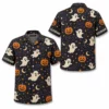 Personalized Halloween Pumpkin Hawaiian Shirt, Spooky Jack-O-Lantern Aloha Shirt, Custom Name Festival Party Shirt For Men And Women - Style 4