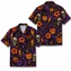 Personalized Halloween Skull Hawaiian Shirt, Spooky Floral Tropical Aloha Shirt, Custom Name Festival Party Shirt For Men And Women - Style 10