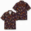 Personalized Halloween Skull Hawaiian Shirt, Spooky Floral Tropical Aloha Shirt, Custom Name Festival Party Shirt For Men And Women - Style 3