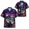 Personalized Halloween Sunset Hawaiian Shirt, Tropical Beach Spooky Aloha Shirt, Custom Name Festival Party Shirt For Men And Women - Style 8