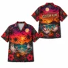 Personalized Halloween Sunset Hawaiian Shirt, Tropical Beach Spooky Aloha Shirt, Custom Name Festival Party Shirt For Men And Women - Style 9