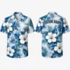 Personalized Hibiscus Hawaiian Shirt For Men And Women, Short Sleeve Elegant Tropical Resort Print, Custom Name Summer Button Down