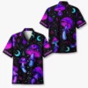 Personalized Mushroom Galaxy Space Hawaiian Shirt For Men And Women, Short Sleeve Celestial Forest Magical, Custom Name Summer Button Down - Style 3