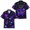 Personalized Mushroom Galaxy Space Hawaiian Shirt For Men And Women, Short Sleeve Celestial Forest Magical, Custom Name Summer Button Down - Style 9