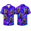 Personalized Music Raccoon Neon Purple Hawaiian Shirt For Men And Women, Short Sleeve Funny Party Festival, Custom Name Summer Button Down - Style 10
