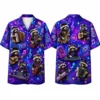 Personalized Music Raccoon Neon Purple Hawaiian Shirt For Men And Women, Short Sleeve Funny Party Festival, Custom Name Summer Button Down - Style 3
