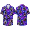 Personalized Music Raccoon Neon Purple Hawaiian Shirt For Men And Women, Short Sleeve Funny Party Festival, Custom Name Summer Button Down - Style 5
